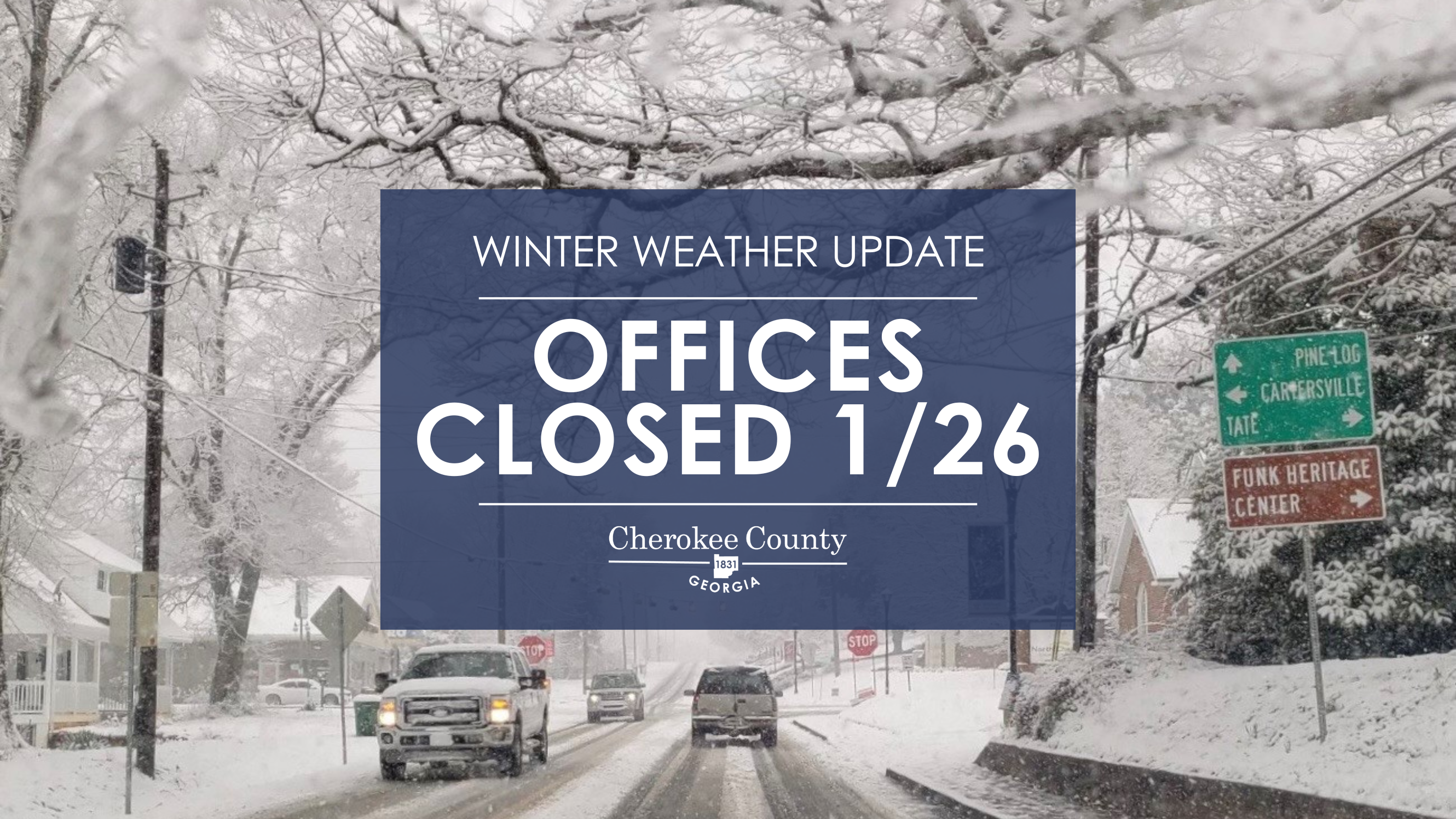 snowy road with dark blue cover overlay